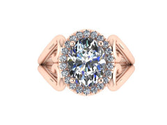 Unique Engagement Ring Oval Moissanite Engagement Ring Heart Engagment Ring Diamond Valentine's Gift Marriage Brilliant Wedding Ring - V1137