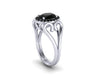 White Gold Engagement Ring Oval Black Diamond Ring Unique Engagement Ring Heart Wedding Ring Diamond Holiday Gifts For Her Gemstones - V1137