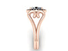 14k Rose Gold Engagement Ring Unique Moissanite Wedding Ring Heart Ring Genuine Black Diamond Holiday Gift Items Gemstone Custom Jewel-V1137