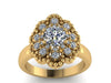 Yellow Gold Engagement Ring Forever One Moissanite Engagement Ring Diamond Wedding Ring 14k White Gold Bridal Ring Flower Unique-V1141
