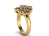 Yellow Gold Engagement Ring Forever One Moissanite Engagement Ring Diamond Wedding Ring 14k White Gold Bridal Ring Flower Unique-V1141