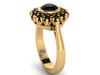 Victorian Engagement Ring Diamond Vintage Engagement 14K Black/White/Rose/Yellow Gold Wedding Ring with 6mm Round Black Diamond Women's Jewelry Gems- V1105