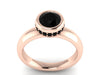 Black Diamond Engagement Ring Modern Design Fine Jewelry 14k Gold Wedding Ring Proposal Ring - V1139