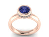 Blue Sapphire Engagement Ring Natural White Diamond Engagement Ring 14k Gold Marriage Ring Bridal Ring - V1139