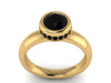 Black Diamond Engagement Ring Modern Design Fine Jewelry 14k Gold Wedding Ring Proposal Ring - V1139