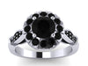 Genuine Black Diamond Victorian Engagement Ring Fine Jewelry Bridal Ring Statement Ring - V1140