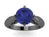 Blue Sapphire White/Black/Yellow/Rose Gold Engagement Ring Solitaire Ring Unique Engagement Ring Fine Jewelry Filigree Sapphire Engagement Ring Unique  -V1150