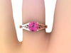Pink Sapphire Engagement Ring Wedding Ring 14K Rose Gold Unique Bridal Ring Filigree Design Fine Jewelry Chrsitmas April Birthstone - V1155