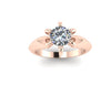 Solitaire Engagement Ring 14K Rose Gold with 6.5mm Charles & Colvard Forever One Moissanite Center Valentine's Gift Alternative- V1080