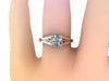 Forever One Moissanite Engagement Ring Wedding Ring 14K Rose Gold Unique Bridal Ring Filigree Design Fine Jewelry Chrsitmas Gift - V1155