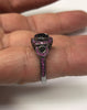 Art Deco 6mm Natural Black Diamond Center Pink Sapphire Engagement Ring Vintage Wedding Three Stone Ring 14K Black Gold Fine Jewelry -V1111