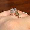 Edwardian Diamond Sapphire Engagement Ring 14K Rose Gold with 7mm Round White Sapphire Ctr Vintage Design Jewelry Shesaidyes Gifts - V1031