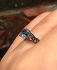 Aquamarine Engagement Ring Wedding Ring 14K Black Gold Unique Bridal Ring Filigree Design Fine Jewelry Chrsitmas April Birthstone - V1155