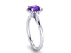 Amethyst Engagement Ring 14k White Gold Wedding Ring Round Unique Engagement Jewelry Classic Engagement Ring For Women Brides Gifts -V1161