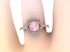 Diamond Flower Engagement Ring Morganite Engagement Ring 14K Rose Gold with 6.5mm Morganite Center Flower Gemstone Ring Uniuqe Gifts - V1078