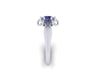 Solitaire Engagement Ring Sapphire Engagement Ring 14K White Gold with 6.5mm Sapphire Center Elegant Bridal Jewelry Women's Rings - V1080