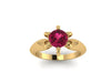 Solitaire Ruby Engagement Ring 14K Yellow Gold with 6.5mm Red Ruby Center Elegant Engagement Ring Classic Fine Jewelry Women's Jewelry-V1080