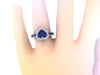 Diamond Engagement Ring Heart Shaped Blue Sapphire Engagement Ring 14K White Gold with 8x8mm Blue Sapphire Center Valentine's Gift - V1083