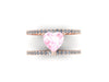 Diamond Ring Diamond Band Heart Morganite Engagement 14K Rose Gold Band With Morganite Center Unique Etsy Fine Jewelry Valentine's - V1084