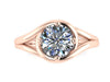 Forever One Moissanite Grace Collection Engagement Ring 14K Rose Gold Wedding Ring Diamond Alternative Love Xmas Gifts For Her- V1095