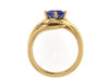 Grace Collection Engagement Ring in 14K Yellow Gold Wedding Ring with 7mm Round Blue Sapphire Center Solitaire Statement Ring Gems - V1095