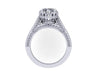 Victorian Diamond Engagement Ring Charles & Colvard Forever Brilliant Heart Shape Moissanite Center 14K White Gold Statement Ring - V1126