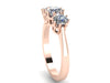Unique Three-Stone Charles & Colvard Forever One Moissanite Band French Style Fine Jewelry 14K Rose Gold Band Mother's Day Gift -V1128