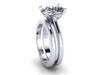 10x8mm Cushion Cut White Sapphire Bridal Set 14K White Gold Wedding Ring Engagent RIng With Matching Band Fine Jewelry Elegant Gems -V1132
