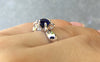 Solitaire Engagement Ring Sapphire Engagement Ring 14K White Gold with 6.5mm Sapphire Center Elegant Bridal Jewelry Women's Rings - V1080