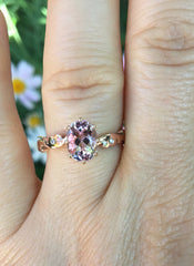 Exquisite Diamond Morganite 14K Rose Gold Engagement Ring Wedding Ring Anniversary Ring With Light Pink Morganite Center Gemstones- V1053