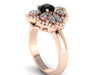 Black Diamond Engagement Ring Unique Engagement Ring Natural Diamond Engagement Ring Wedding Ring 14k Rose Gold Bridal Ring Jewelry -V1141